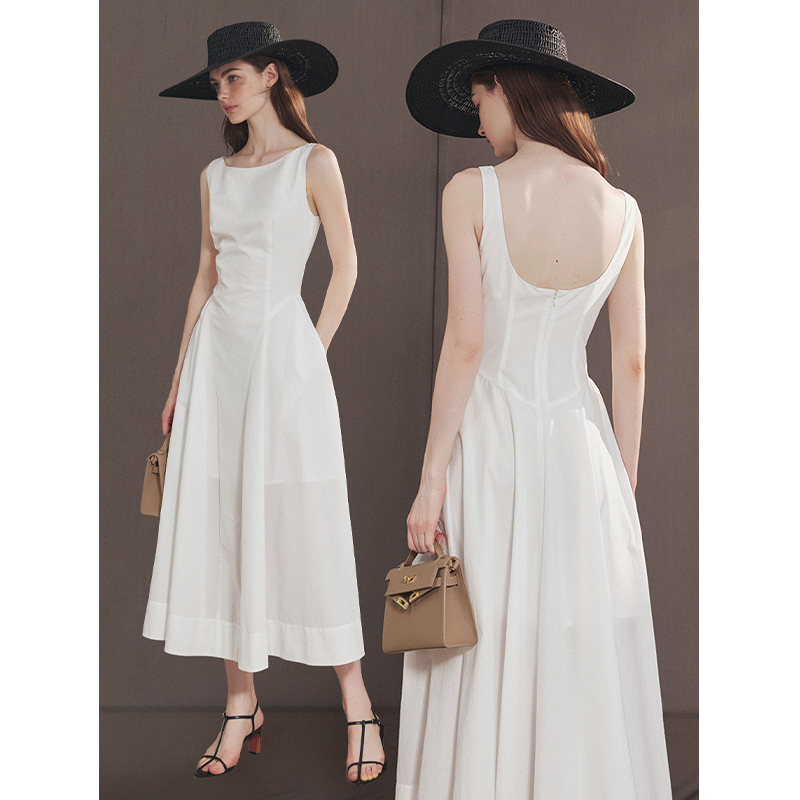 【现货】Mix Selection赫本裙 抗皱无袖连衣裙法式轻奢MSAJQ0168