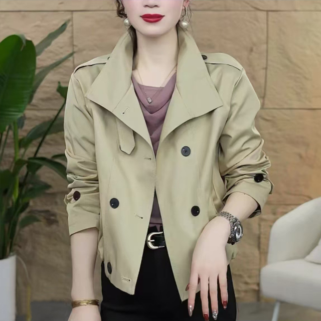 2025春秋新款短款风衣中老年女装洋气妈妈时尚显年轻减龄薄款外套