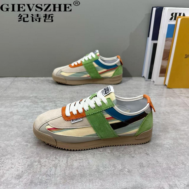 纪诗哲潮流拼色阿甘鞋男低帮新款百搭休闲鞋透气软时尚夜光低帮鞋