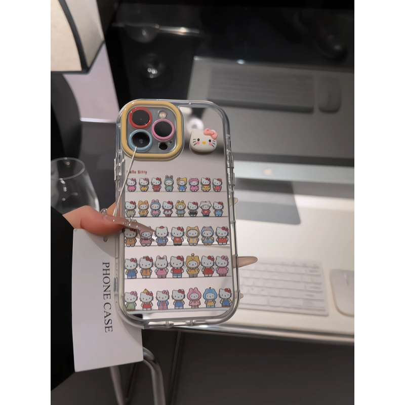 百变排排站适用苹果17pro手机壳16pm镜面oppo华为p80奶油oppo小米