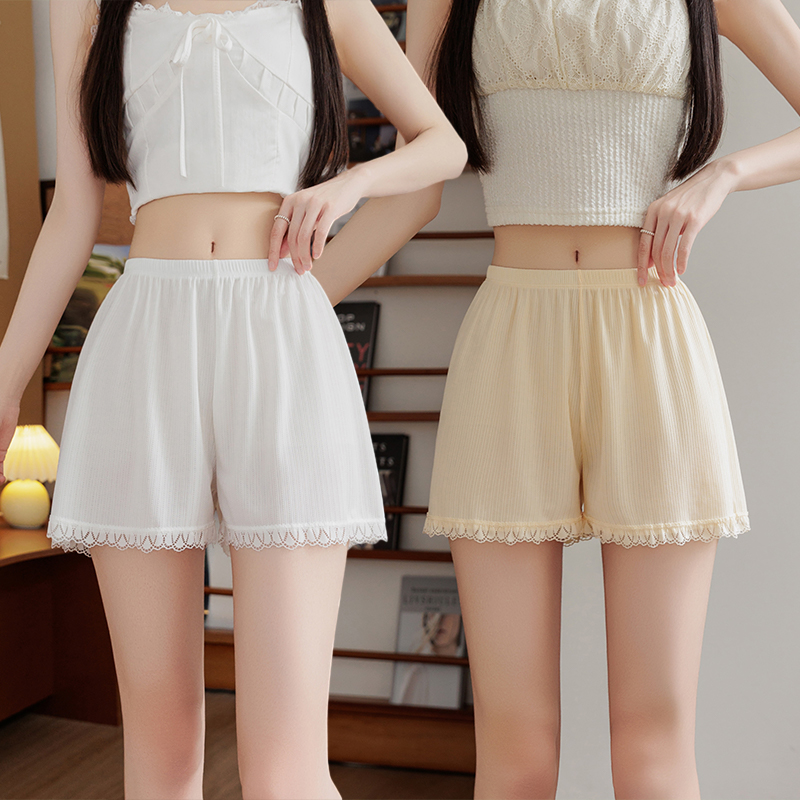 精品冰丝安全裤女夏季薄款防走光可外穿不卷边宽松短裤打底保险裤