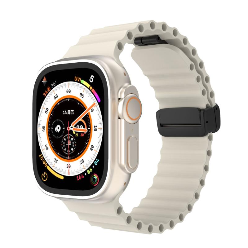 新款适用Apple Watch8代手表ultra海洋硅胶表带iwatch 苹果表带