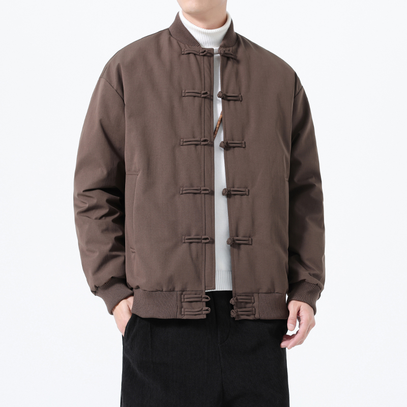 新国标90白鸭绒新中式轻盈保暖唐装外套中国风复古高端立领羽绒服