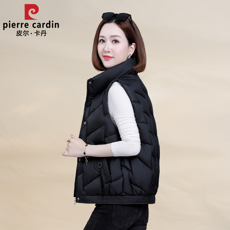 皮尔卡丹棉马甲女2025新款秋冬时尚马夹外穿妈妈洋气坎肩短款外套