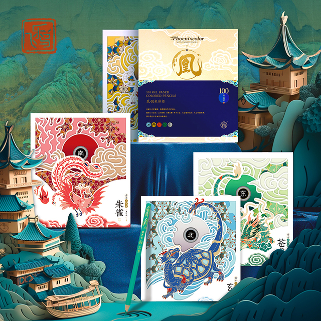 飞乐鸟百色油性彩铅马可国风绘画高档礼盒开学季学生美术专用临摹