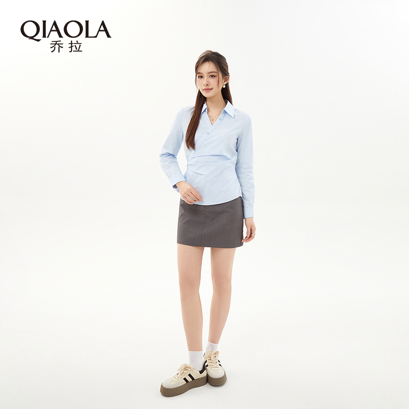 QIAOLA/乔拉【浮光浅梦】春夏新款法式极简减龄休闲高级感衬衫预售