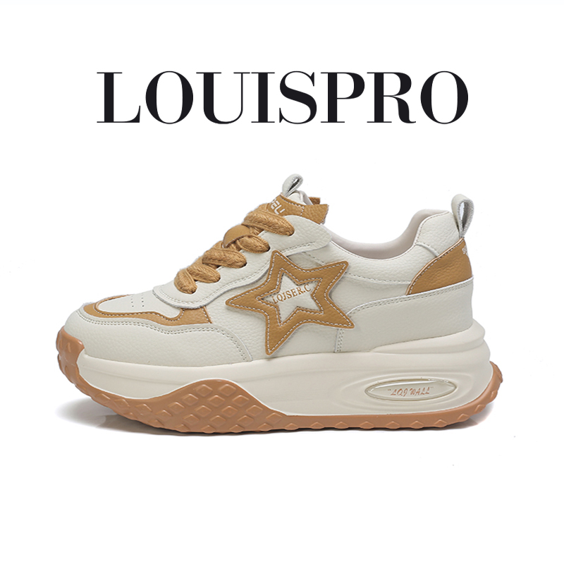 【LOUISPRO】厚底内增高松糕鞋板鞋老爹鞋时尚休闲百搭高奢秀场款女