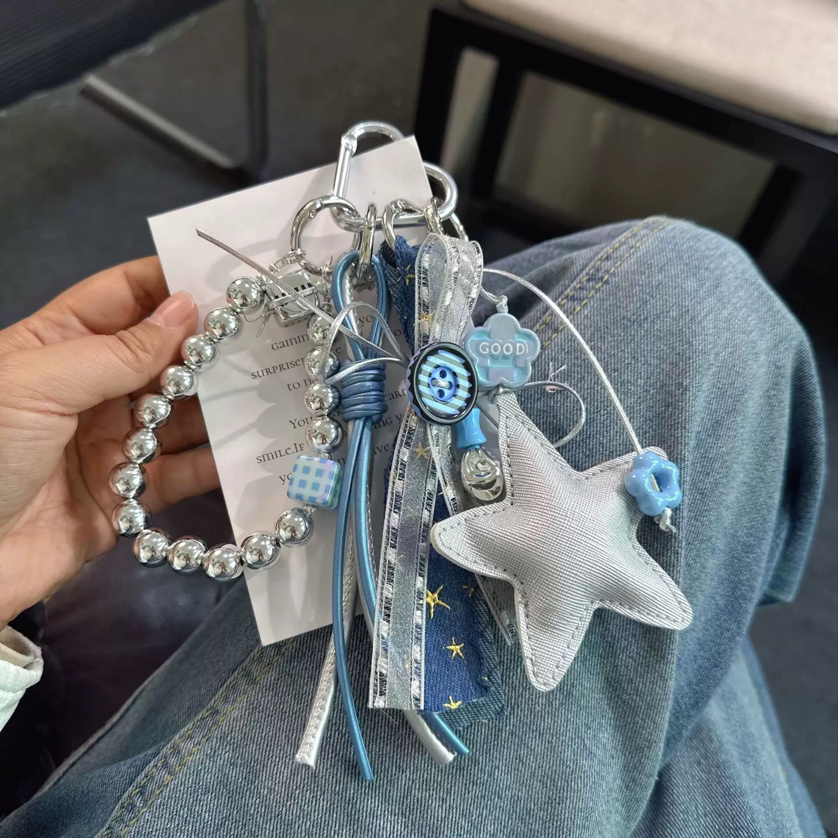 miu系小众包包挂件手机链挂绳装饰品带小提溜可挂