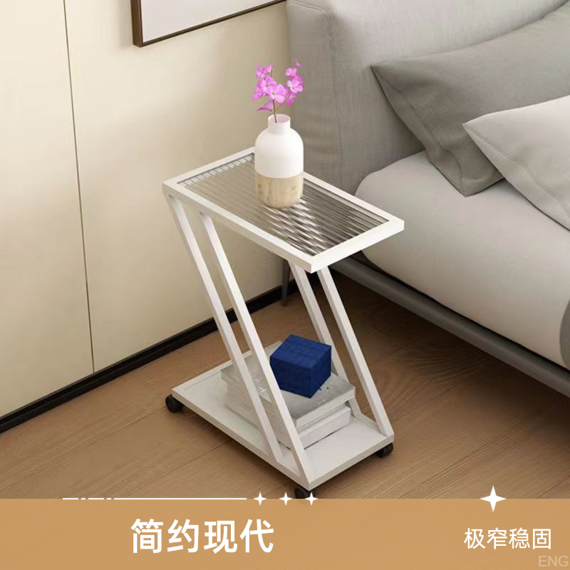 极窄床头柜简约现代卧室床边小型置物架家用沙发边几可移动小柜子