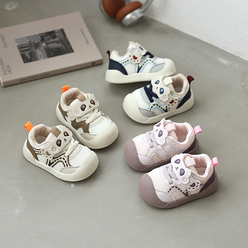 学步鞋男女童机能鞋春秋新款女童软底防滑运动鞋网面鞋子