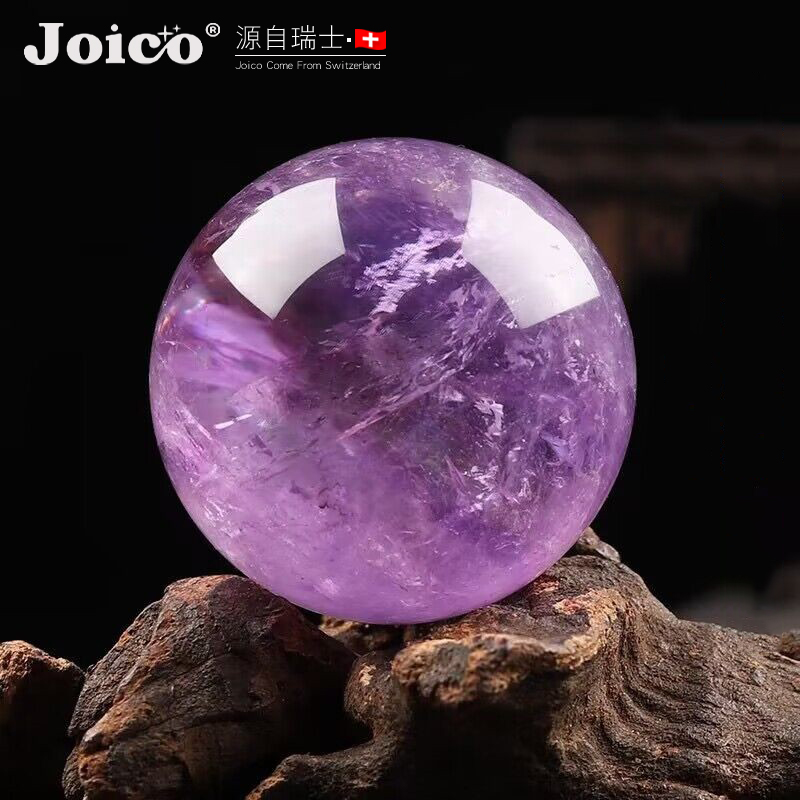 joico瑞士摆件天然紫水晶球原石打磨客厅玄关电视柜家居装饰品