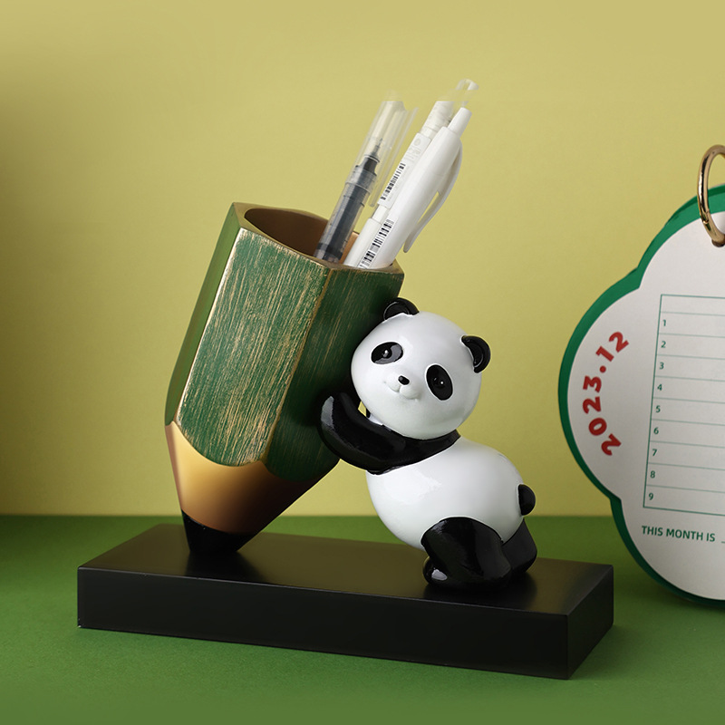 个性创意卡通熊猫铅笔筒家居书桌摆件送朋友孩子装饰品礼物可爱