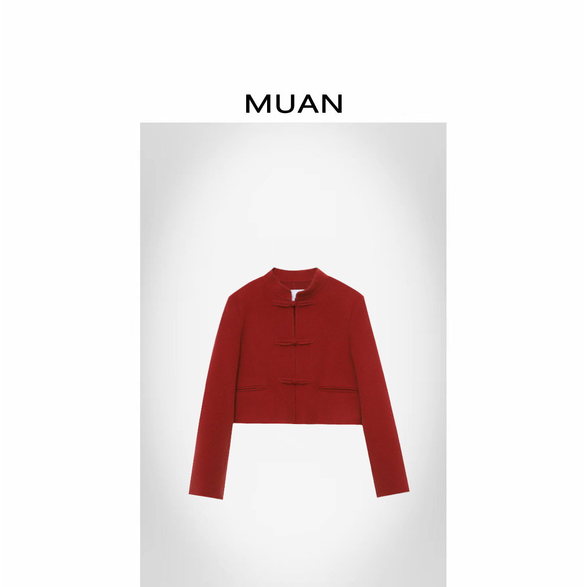 木岸MUAN：《小如意大衣》定制盘扣100绵羊毛800克大衣女D-LF-3391