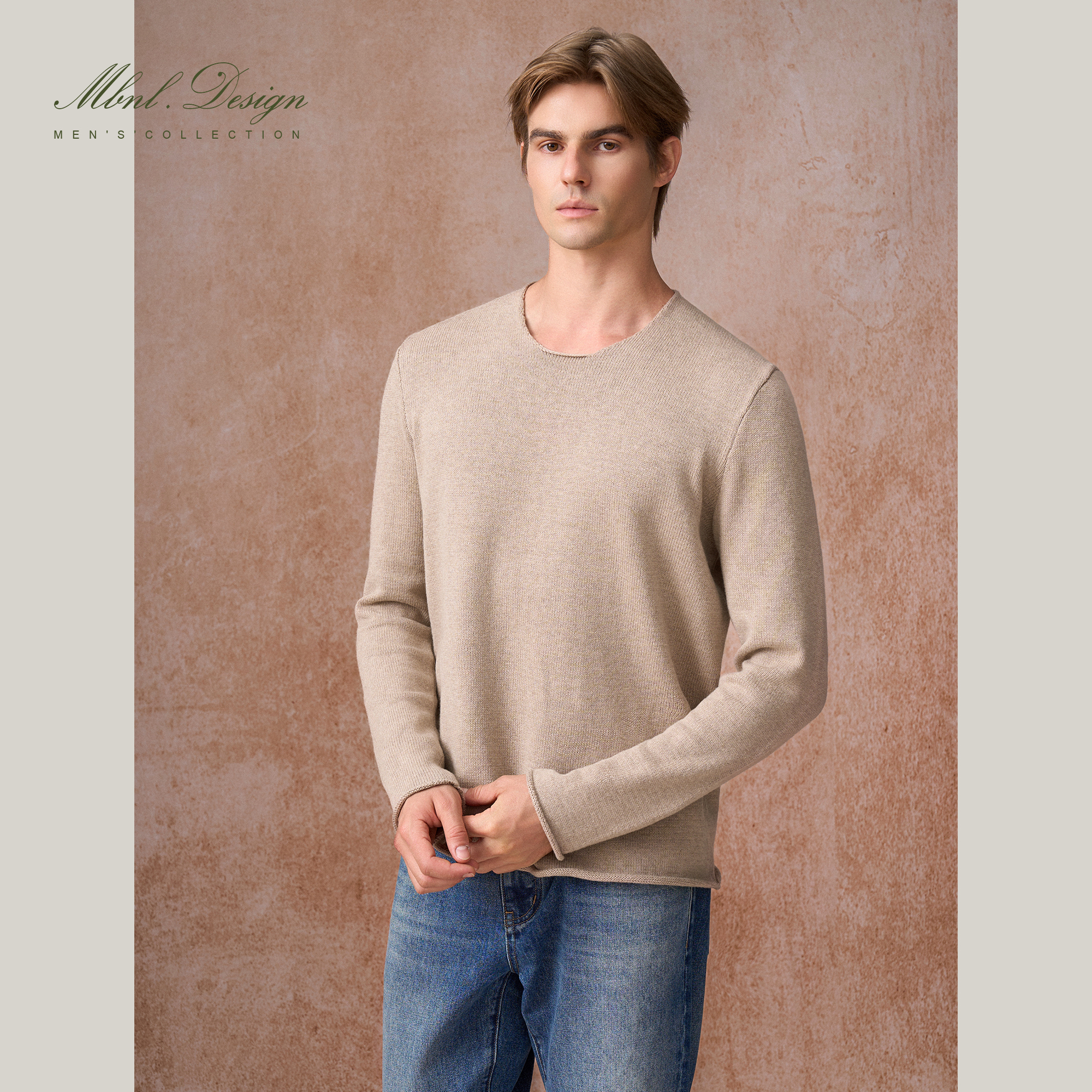 MBNL-F「Wish Haute」秦磊男装做旧设计混纺针织衫LL-WSY1174