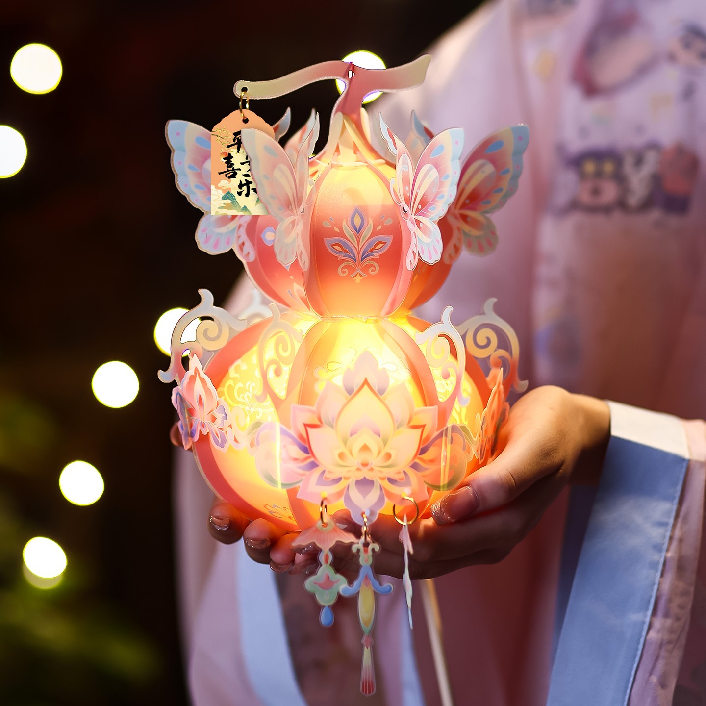 菲寻过新年手提发光古风葫芦花灯2026春节儿童手工diy灯笼材料包