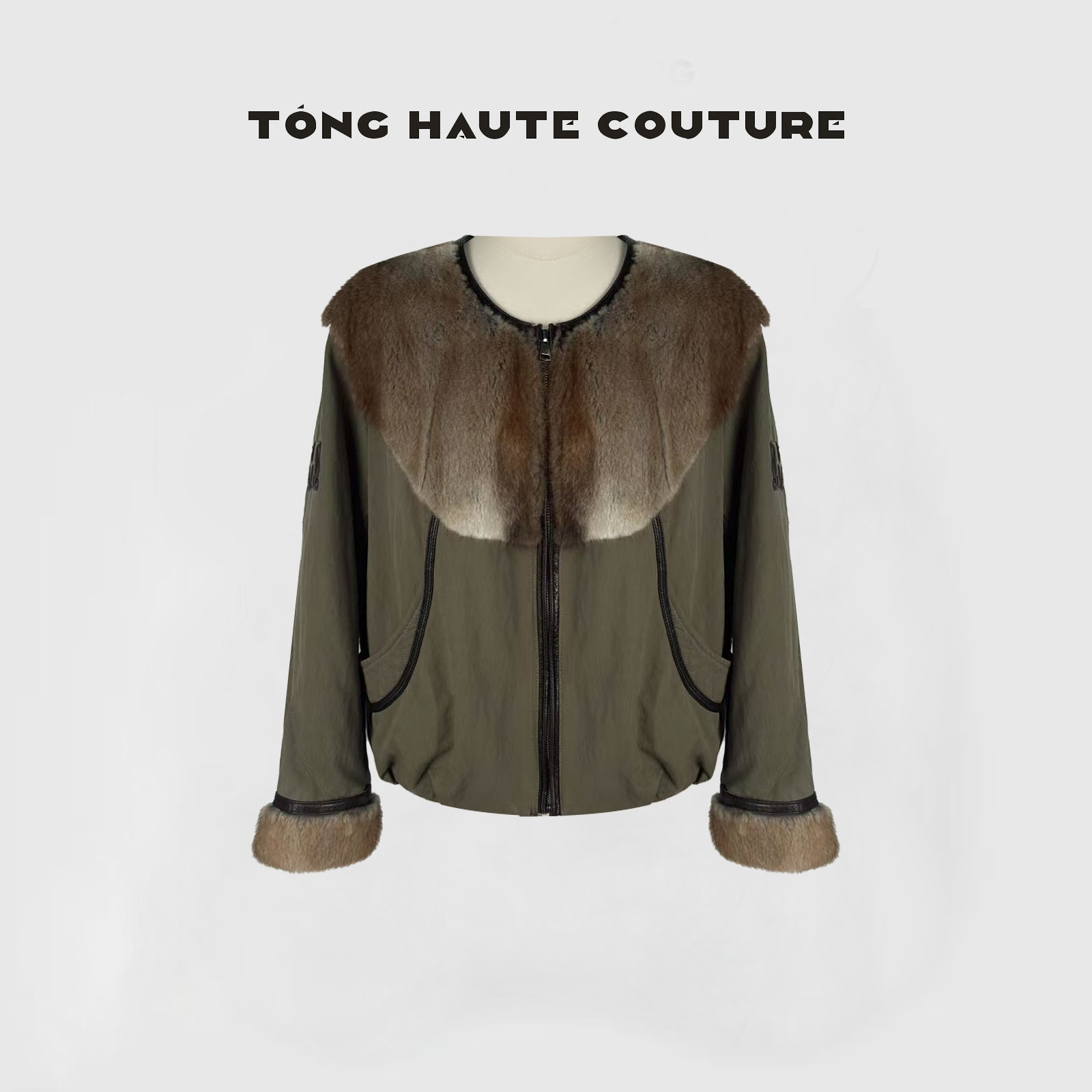 【悟实】羊皮/水貂毛拼接鹅绒羽绒服 YW425