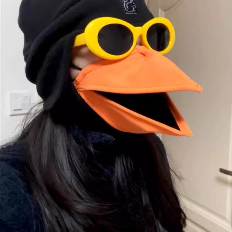 乌鸦鸟嘴口罩创意动物嘴型面罩嘴巴可动搞怪cos面具打卡拍照道具
