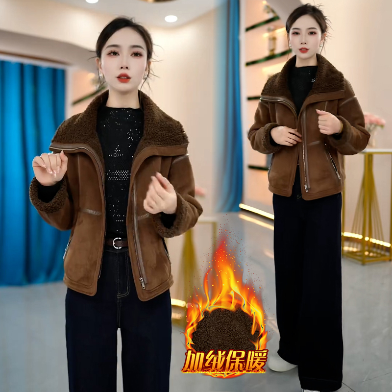 轻奢时尚百搭洋气外套女2025冬季新款加厚舒适显瘦休闲减龄上衣