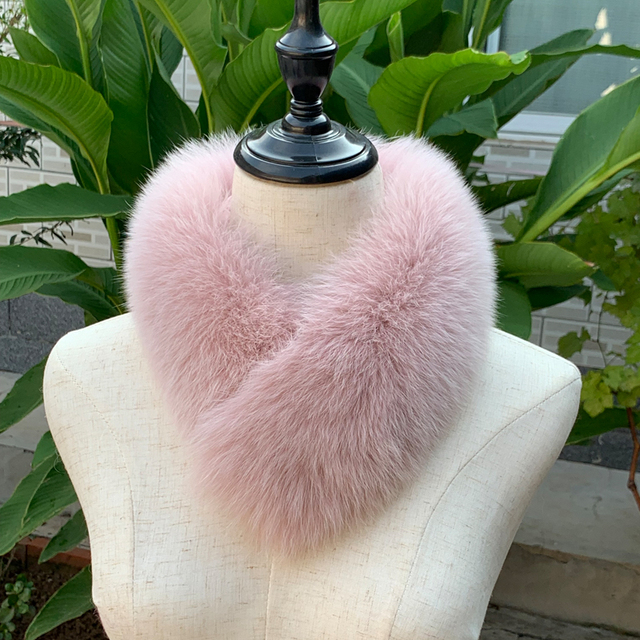 新款真毛狐狸毛围巾吸扣皮草围脖女秋冬脖套裘皮毛领单卖通用保暖