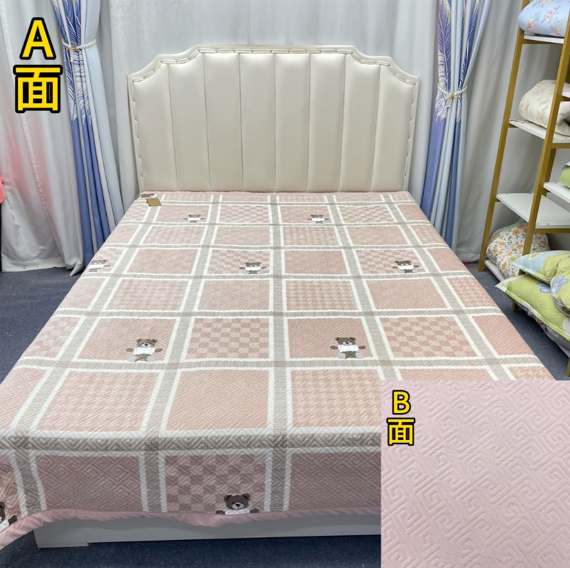 AB版婴儿绒（一面绒一面棉）加绒加厚床盖 婴儿宝宝可用 家用床盖