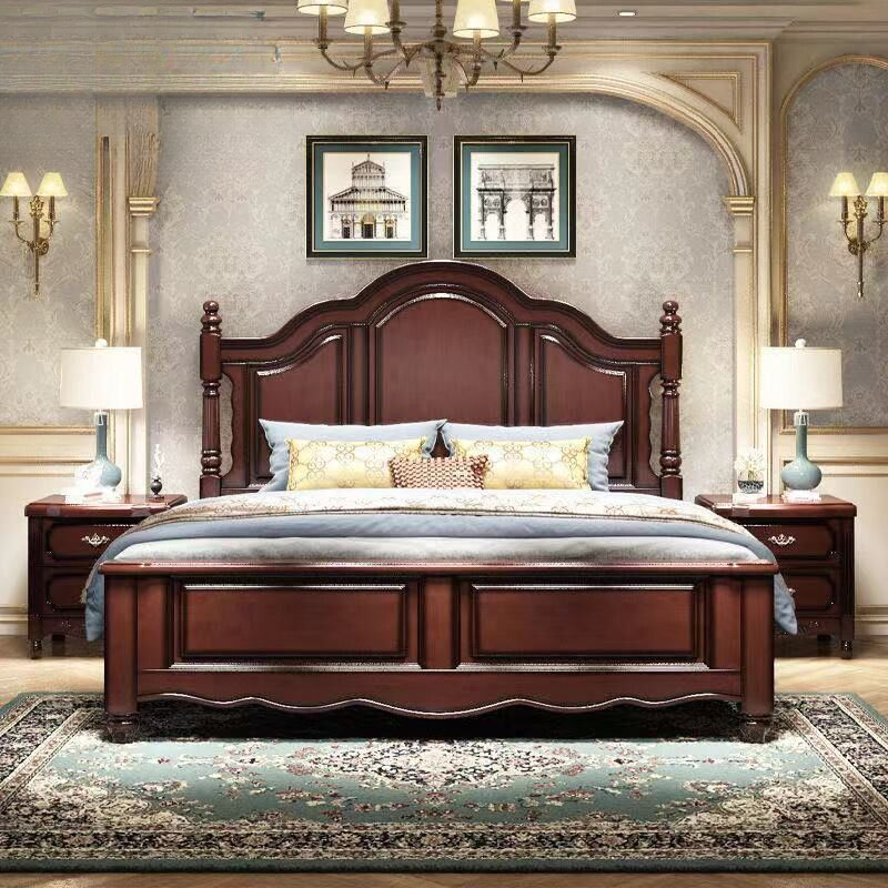 锦珂美式乡村实木床1.8米婚床主卧现代双人床1.5米轻奢