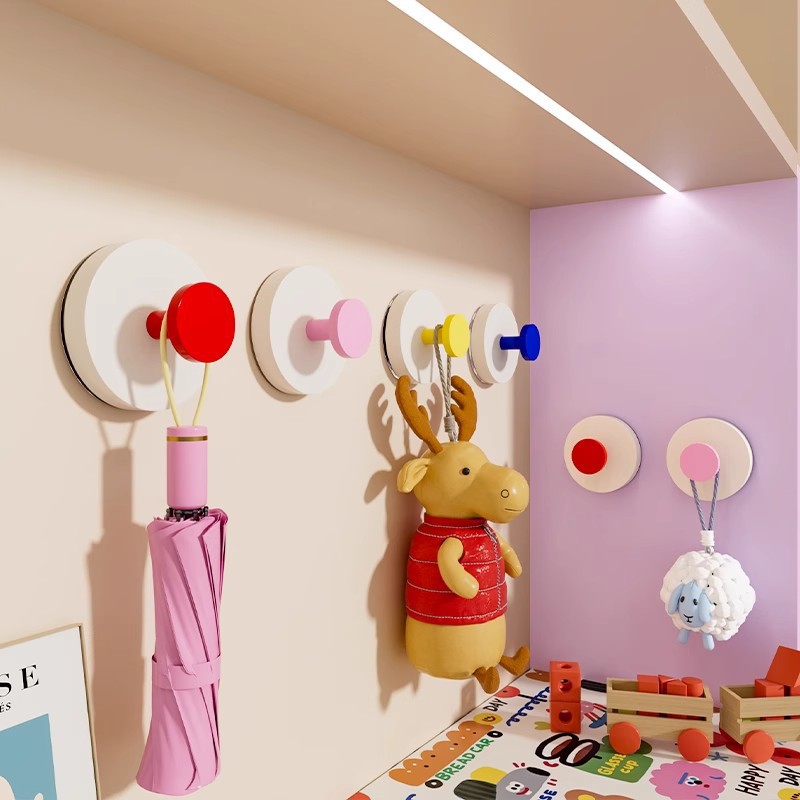 2025新款玻璃吸盘挂钩多巴胺多彩无痕玄关挂钩强力承重粘胶免打孔