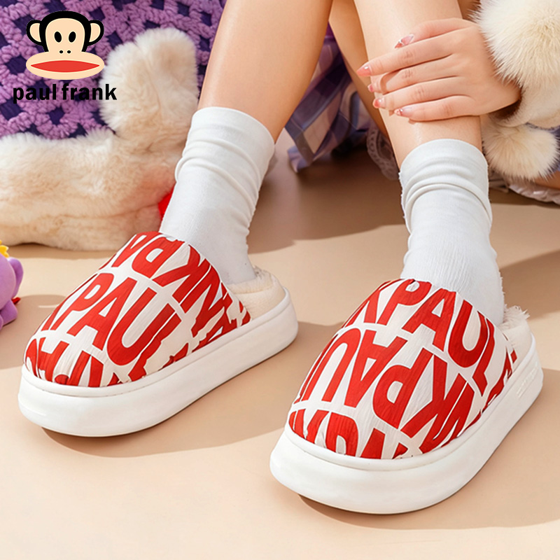 大嘴猴棉拖鞋女款2025新款冬季包跟防滑厚底月子鞋毛毛拖鞋情侣男