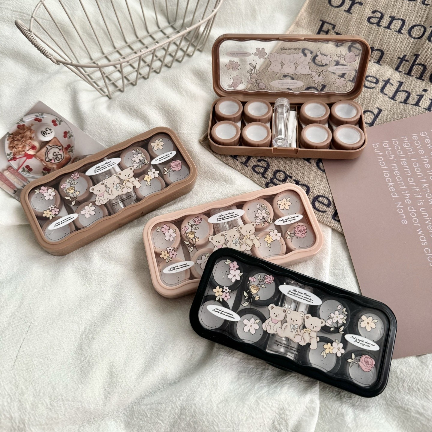 隐形眼镜盒子美瞳盒收纳盒护理盒便携多副大容量外出携带可爱多个