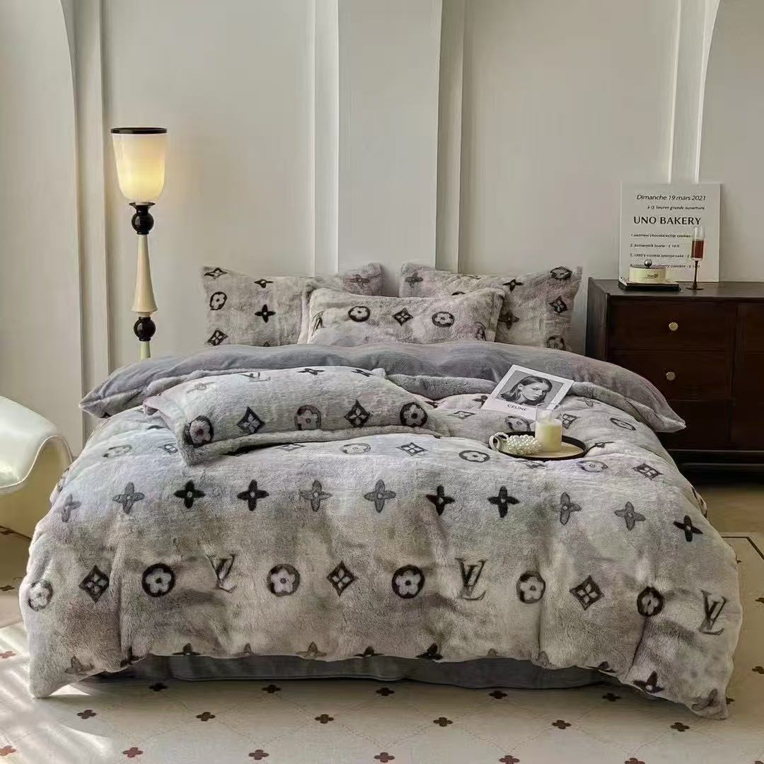 2025兔毛绒秋冬加厚保暖牛奶绒四件套被套床单家用床上用品