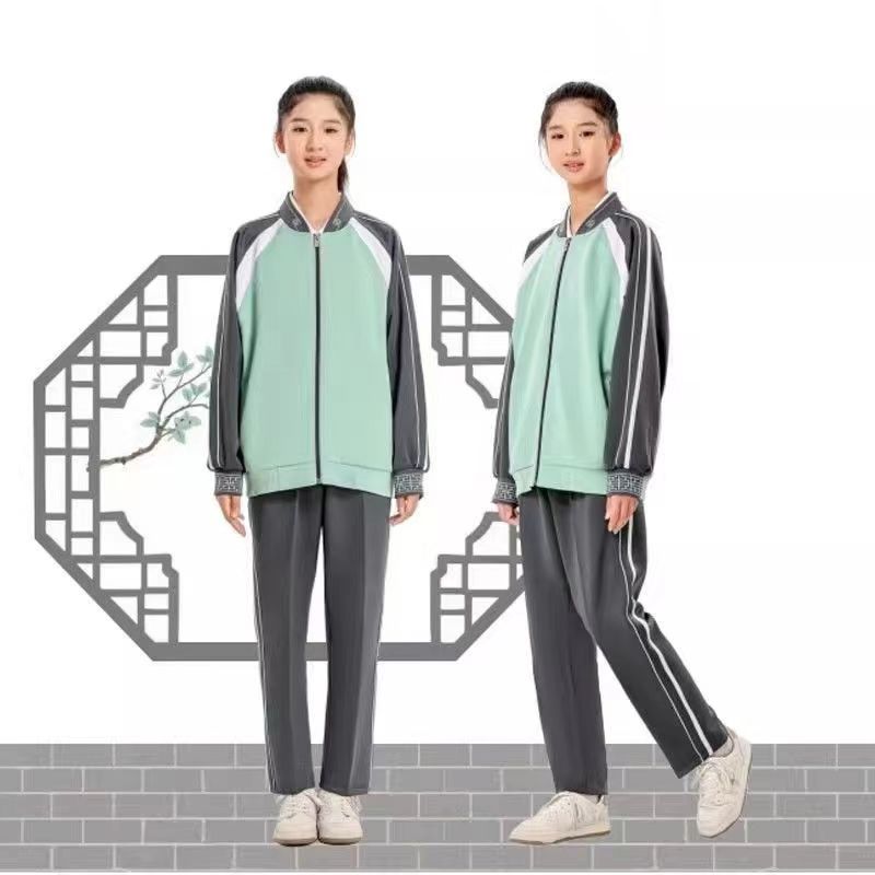 江西赣州市统一小学中学校服秋装运动套装春秋长袖针织时尚休闲