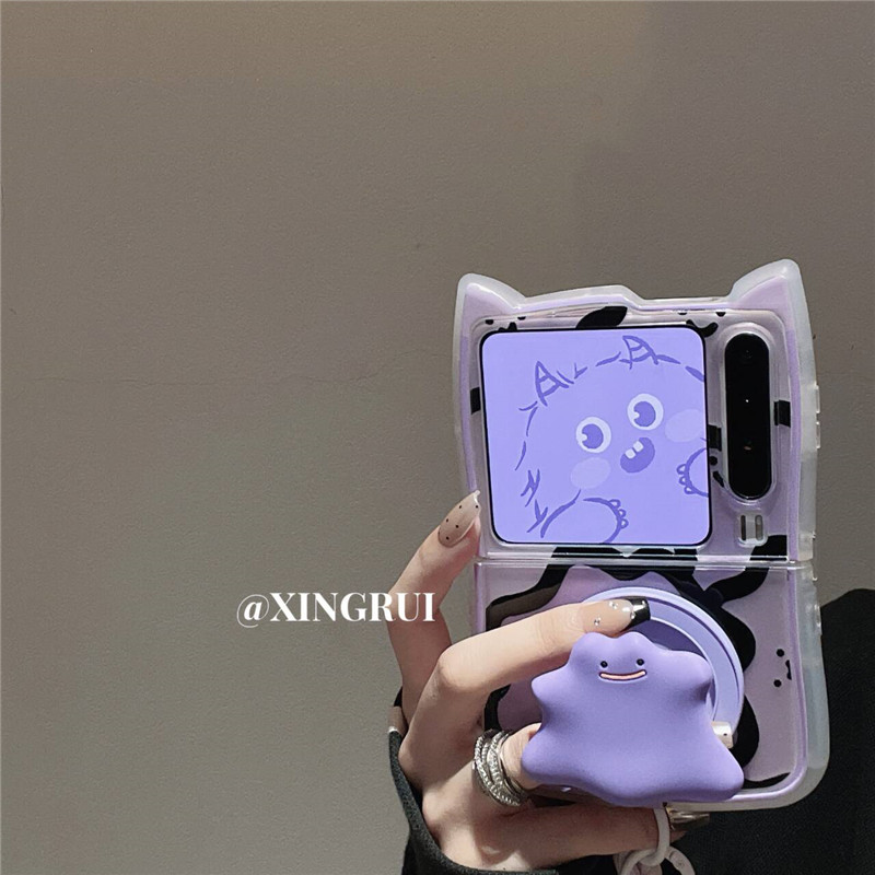 猫耳朵磁吸支架适用华为PuraX折叠屏pocket2/s手机壳p50/novaflip