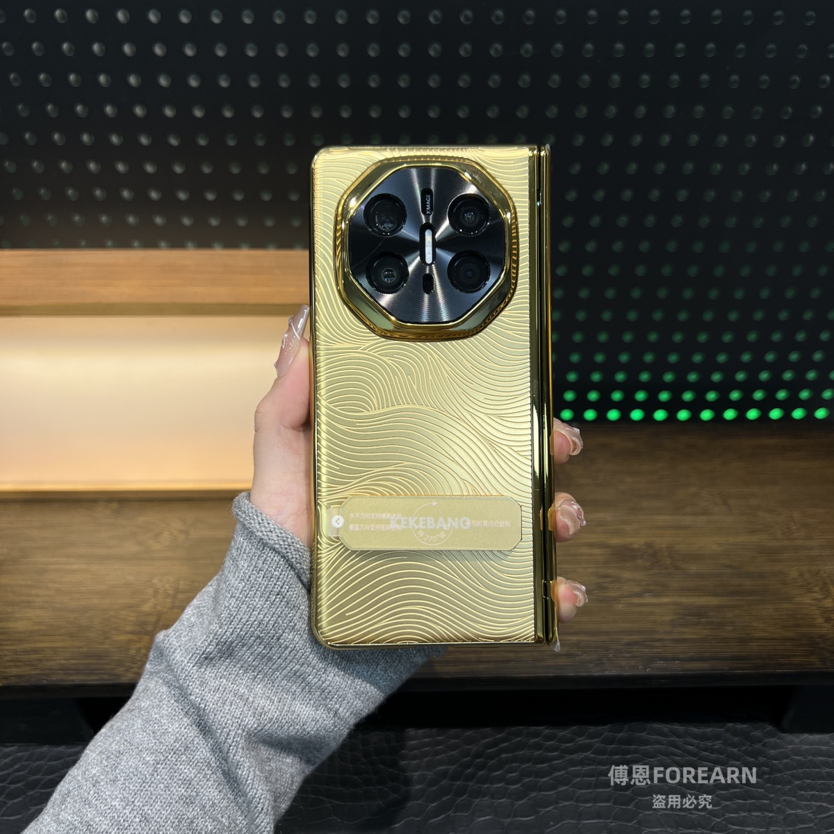 适用于真24K镀金华为MateX6手机壳三折叠屏金属matex5款壳膜一体