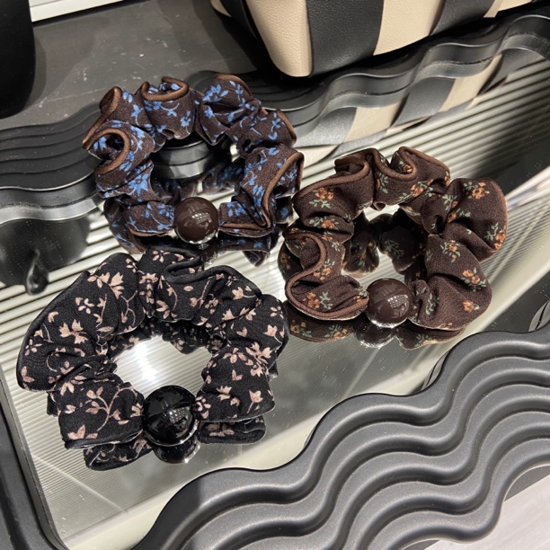 E5146 韩系碎花小肠圈布艺秋冬百搭气质大肠圈发绳扎马尾皮筋发饰