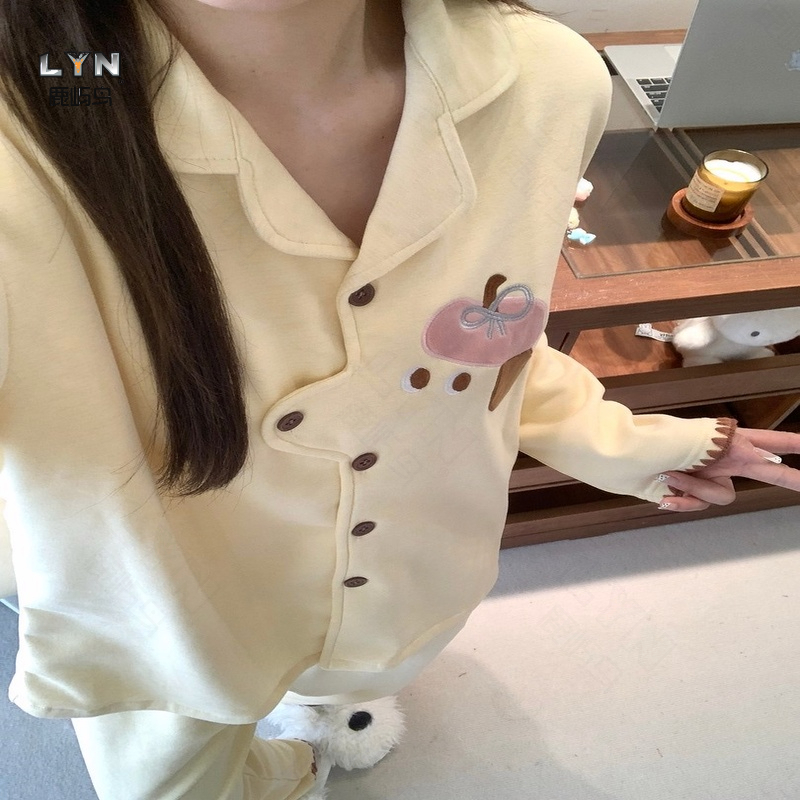 【当天发货】韩系糯叽叽可爱小狗秋冬季德绒加绒加厚睡衣女家居服