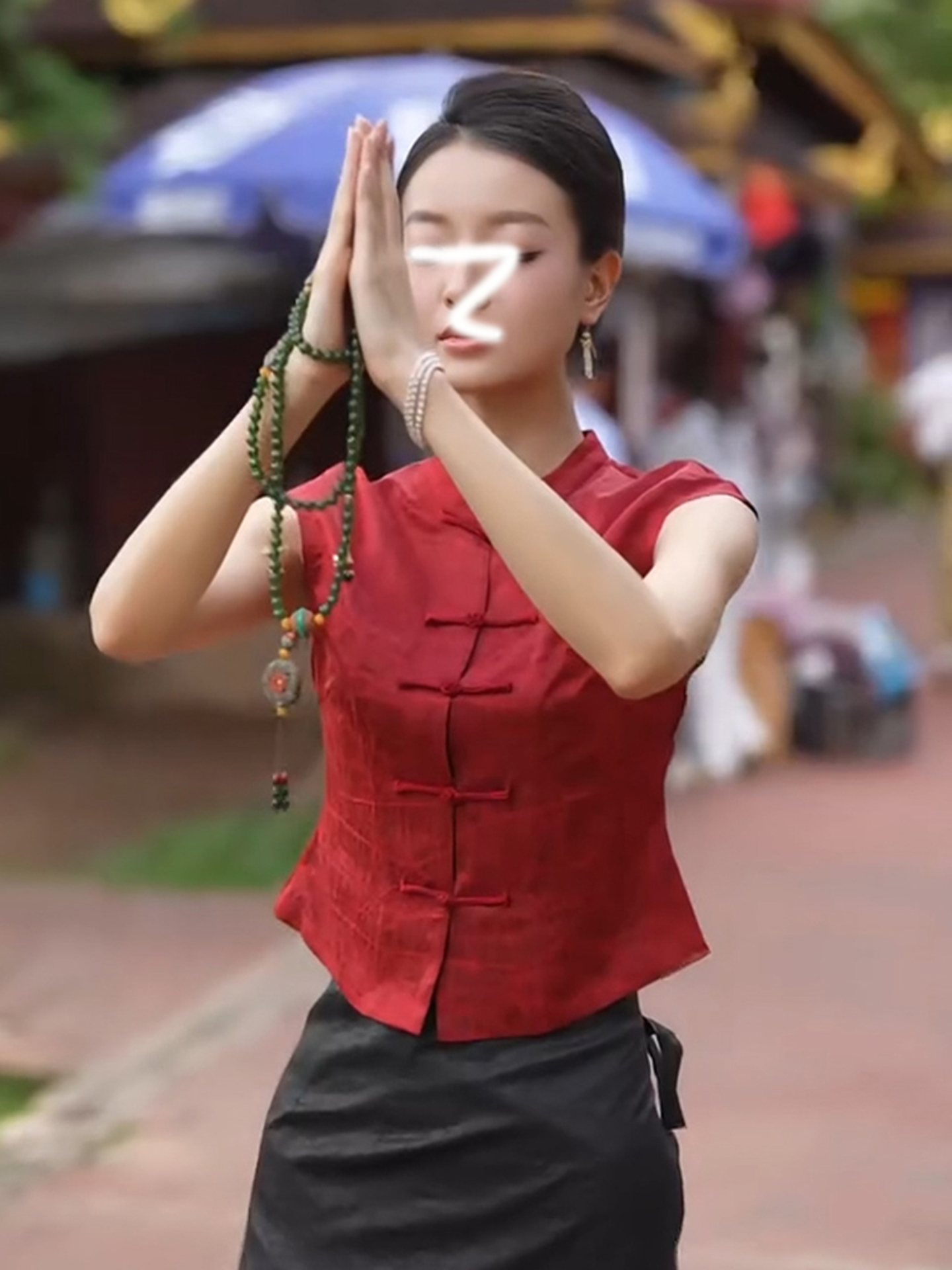 轻奢高级感减龄高端欧货洋气小众不撞款新中式红色国风上衣女夏季