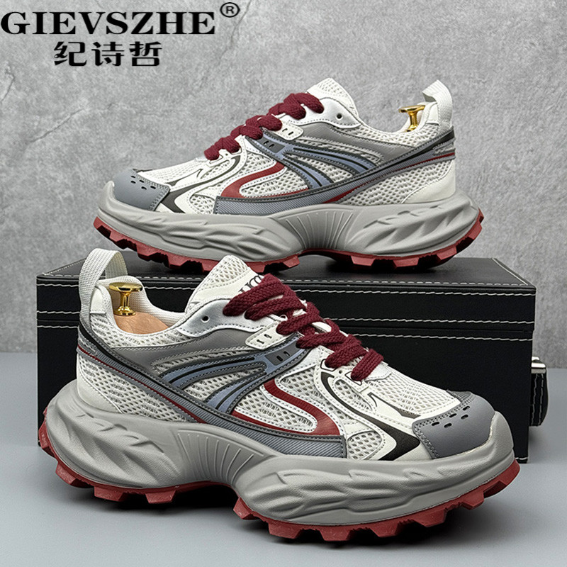 纪诗哲老爹鞋男款爆款2025新款时尚百搭厚底增高鞋复古运动休闲鞋