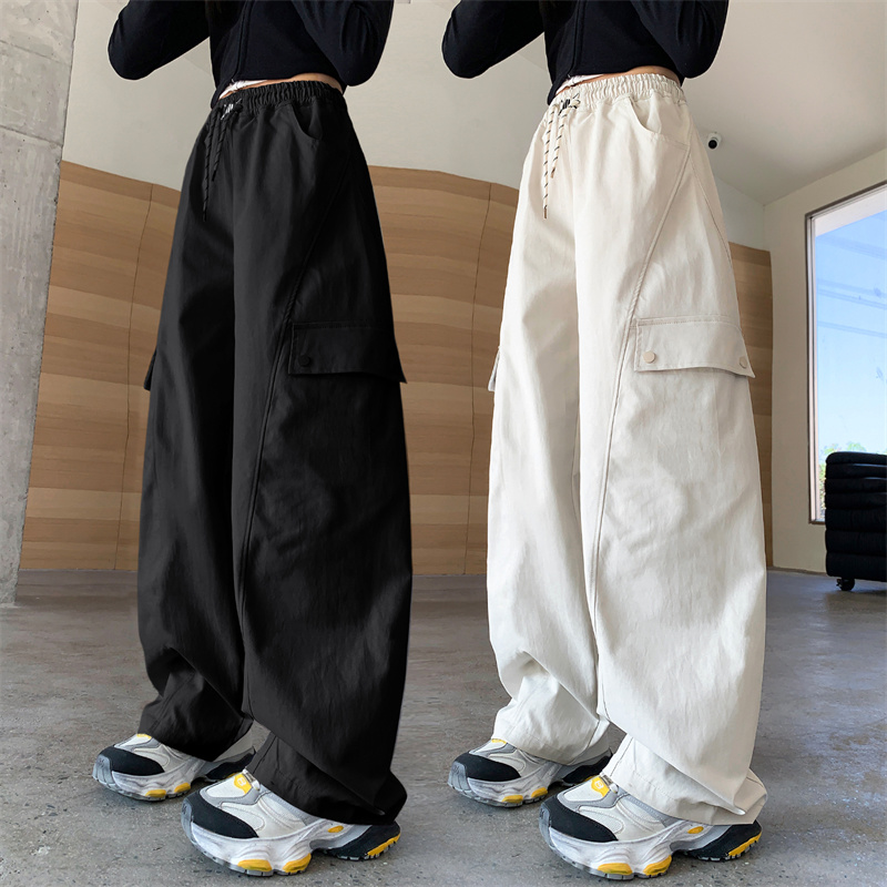 儿童秋装2025年新款大女童装弯刀裤子休闲工装裤春秋款阔腿直筒裤