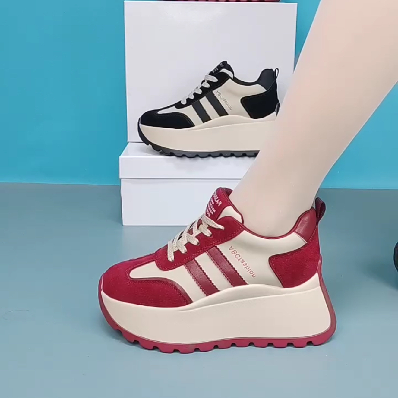 ～福利鞋～宠粉鞋～新款厚底复古休闲华夫阿甘鞋小个子增高女鞋