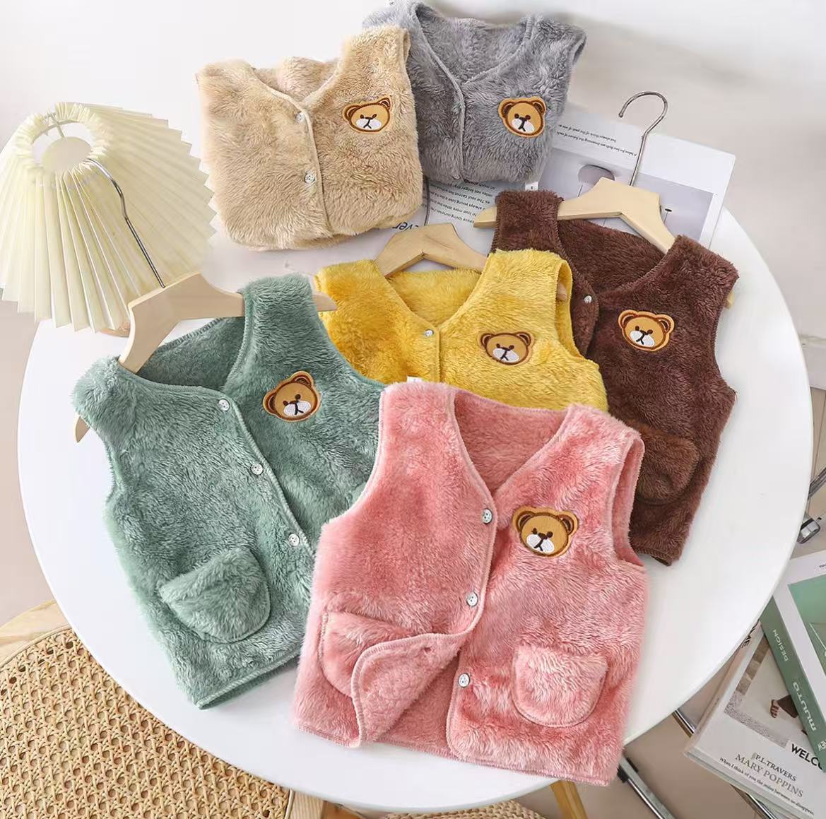 366儿童双面绒保暖马甲男女童宝宝韩版秋冬保暖背心加绒加厚洋气