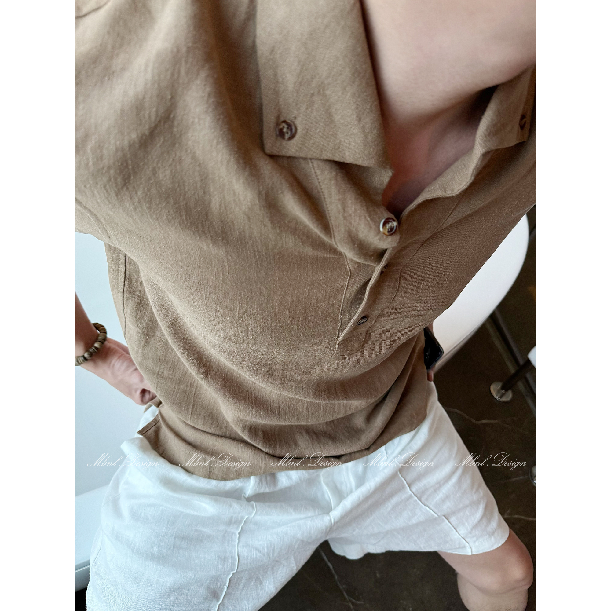 MBNL-F「隅光丝绎」秦磊男装老钱智识之选100苎麻衬衫LL-SCS3028