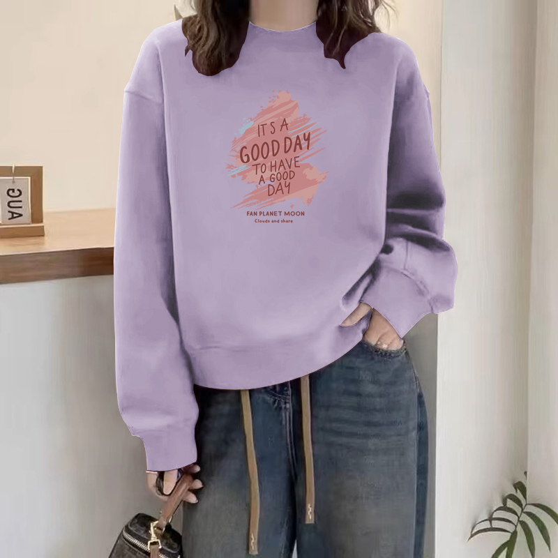 2025新款圆领卫衣女装小众设计感宽松休闲洋气加绒加厚上衣秋冬季