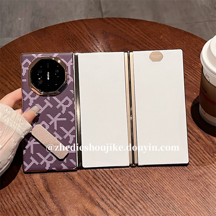 适用华为Mate XT三折叠XTs手机壳轻奢素皮简约字母支架超薄单后壳