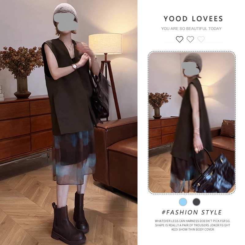 韩系设计感马甲半裙两件套2026夏季新款高级感气质时尚小众套装女