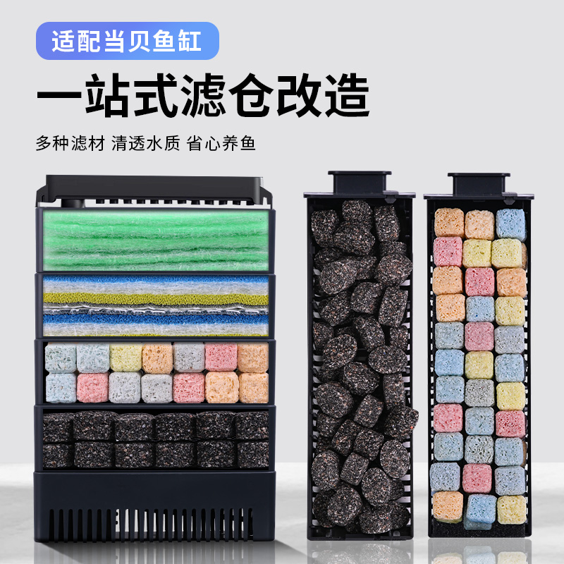 适用于当贝智能鱼缸滤仓改造生化物理过滤滤材培菌材料专用升级