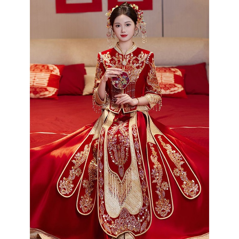 结婚敬酒服秀禾服新娘高级2025夏季新款中式婚服高档大码嫁衣春夏