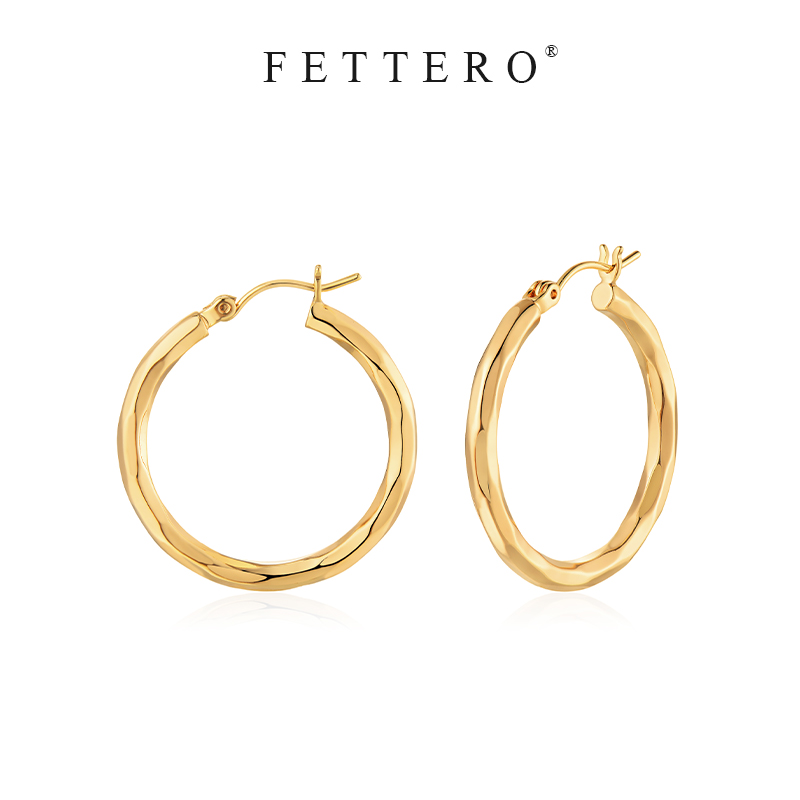 fettero 铜合金耳饰 【圆柱不规则多切面耳环】气质时尚小众个性