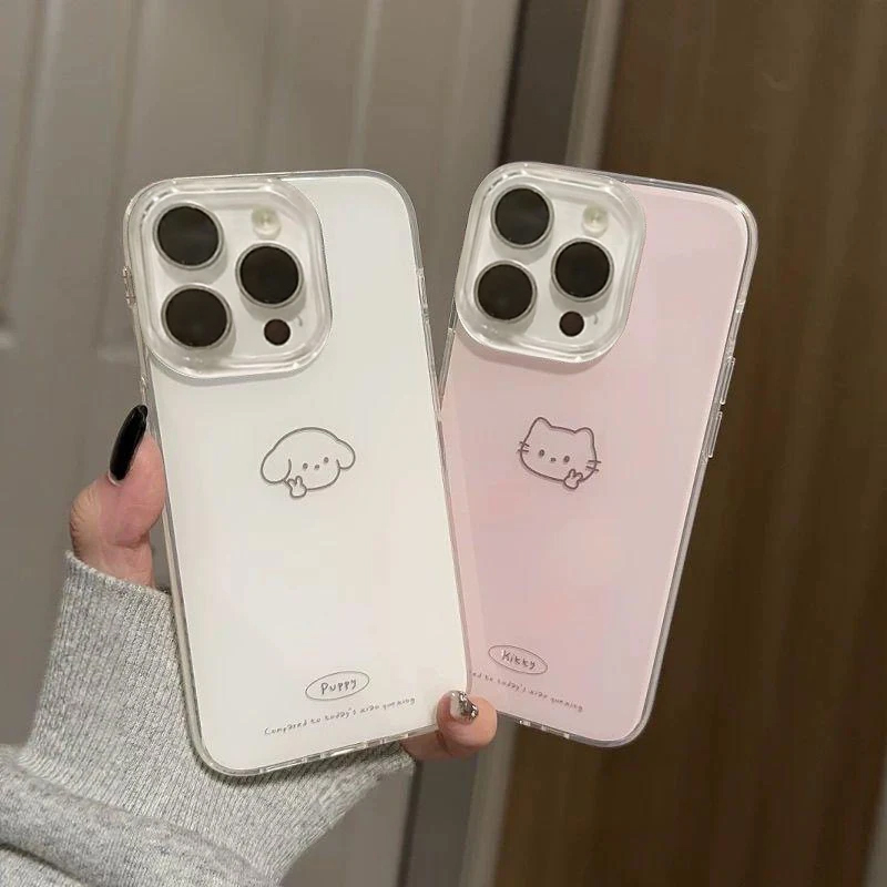 BANCA比耶小猫小狗适用iPhone17大孔16手机壳华为vivo小米15oppo