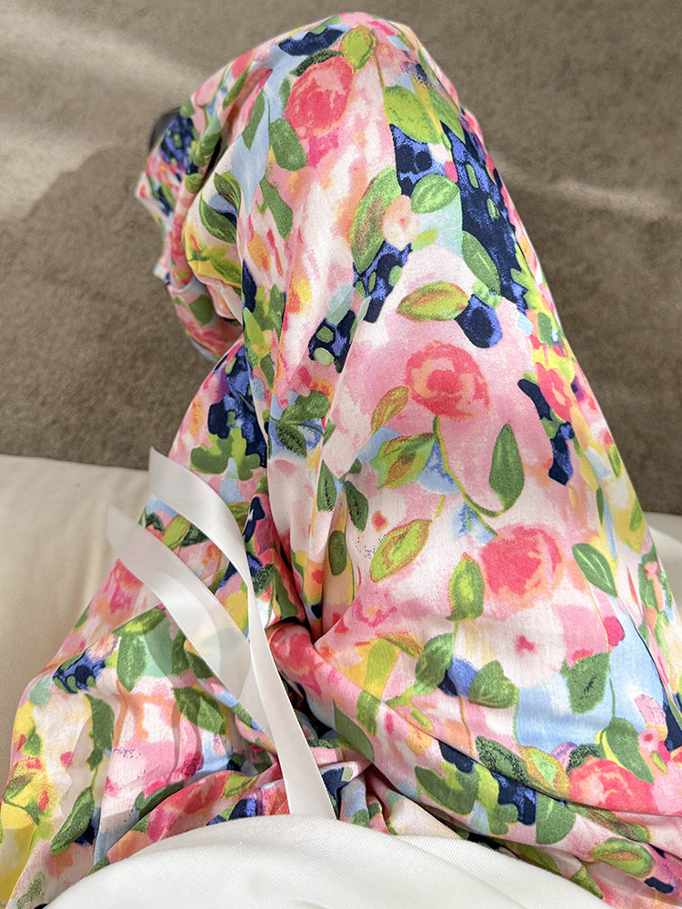 居家棉绸睡裤女夏季薄款绵绸阔腿裤沙滩裤显瘦网红大码遛弯裤外穿