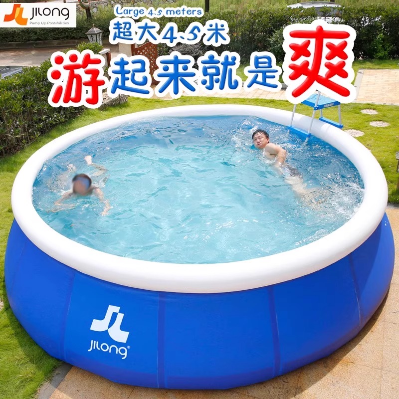 新疆包邮家用加厚圆形充气游泳池适合大人户外超大戏水池充气水池