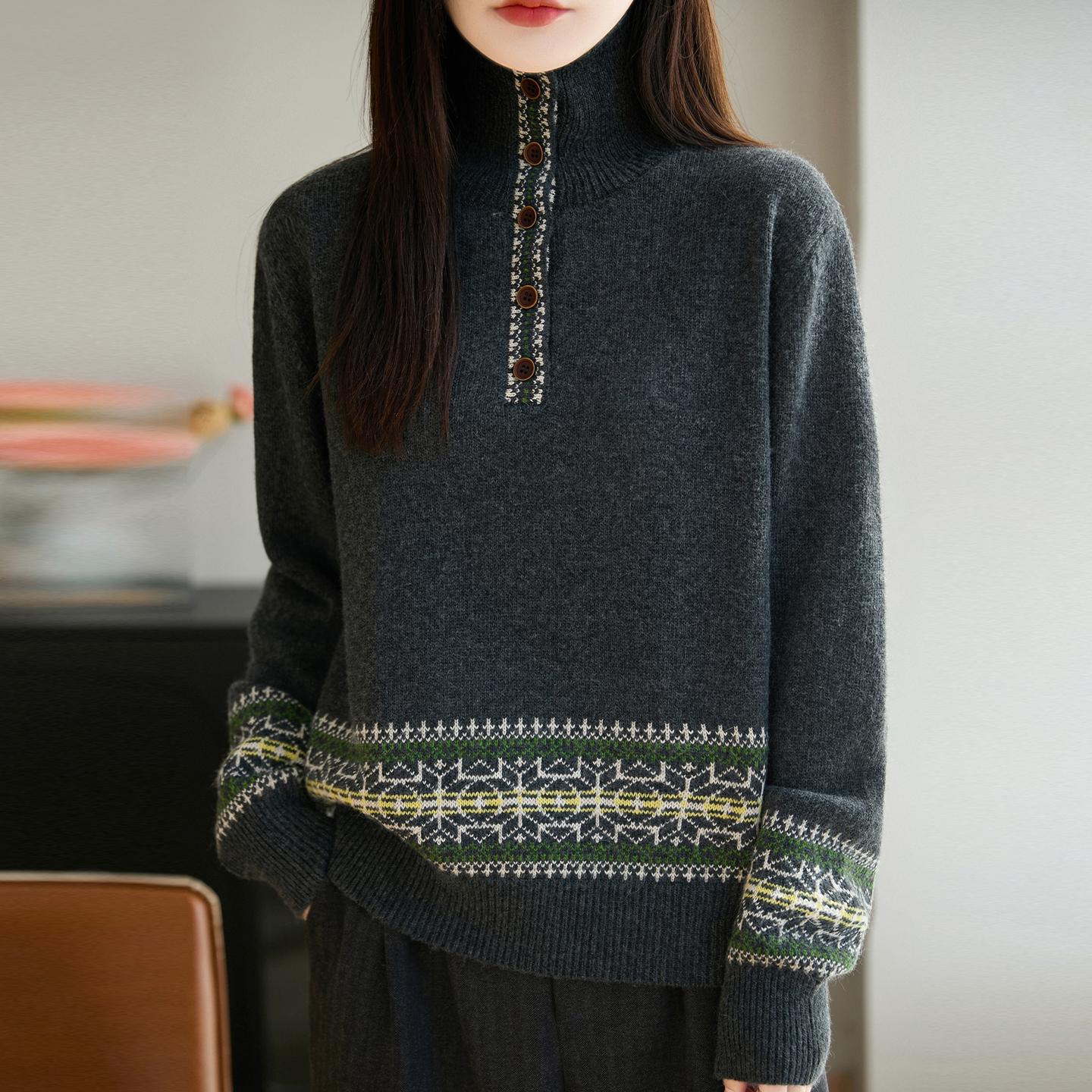 胖mm秋冬特大码高领女士毛衣遮肚子显瘦上衣高级感内搭针织打底衫